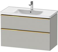 Duravit D-Neo bâti-support lavabo suspendu, 984x625x452mm, 1 tiroir, avec poignée or poli, DE4356034070000, Couleur: DÃ©cor gris bÃ©ton mat