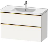 Duravit D-Neo bâti-support lavabo suspendu, 984x625x452mm, 1 tiroir, avec poignée or poli, DE4356034180000, Couleur: Décor blanc mat