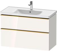 Duravit D-Neo bâti-support lavabo suspendu, 984x625x452mm, 1 tiroir, avec poignée or poli, DE4356034220000, Couleur: Décor blanc brillant