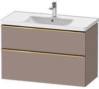 Duravit D-Neo bâti-support lavabo suspendu, 984x625x452mm, 1 tiroir, avec poignée or poli, DE4356034430000, Couleur: Décor basalte mat