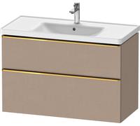 Duravit D-Neo bâti-support lavabo suspendu, 984x625x452mm, 1 tiroir, avec poignée or poli, DE4356034750000, Couleur: Décor lin mat