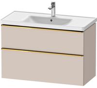 Duravit D-Neo bâti-support lavabo suspendu, 984x625x452mm, 1 tiroir, avec poignée or poli, DE4356034910000, Couleur: DÃ©cor taupe mat