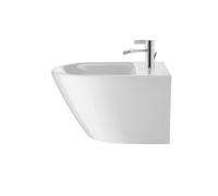 Duravit D-Neo bidet mural, fixation cachée, 1 trou pour robinet, avec trop-plein, Durafix inclus, 370x540x400mm, blanc brillant, 2294150000