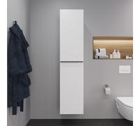 Duravit D-Neo Armoires hautes, 400x1760x360mm, 1 porte, charnières à gauche, 5 tablettes en verre, poignée noir diamant, DE1328LBD180000, Couleur: Décor blanc mat