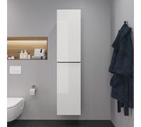 Duravit D-Neo Armoires hautes, 400x1760x360mm, 1 porte, charnières à droite, 5 tablettes en verre, poignée diamant noir, DE1328RBD220000, Couleur: Décor blanc brillant