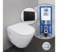 Duravit D-Neo Compact Pack complet cuvette suspendue et bâti-support neeos,, 45870900A1+16791BM#SET,