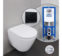 Duravit D-Neo Compact Pack complet cuvette suspendue et bâti-support neeos,, 45880900A1+16601BM#SET,