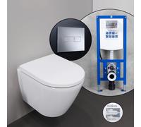 Duravit D-Neo Compact Pack complet cuvette suspendue et bâti-support neeos,, 45880900A1+16601CR#SET,