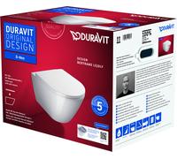 Duravit WC suspendu D-Neo 45770900A1 – sans bride, abattant, fixation Durafix, blanc brillant