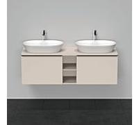 Duravit D-Neo meuble sous-vasque DE4950B9191 140 x 55 cm, Taupe Matt , suspendu, 2 tiroirs, console 2000 , vasque des deux côtés