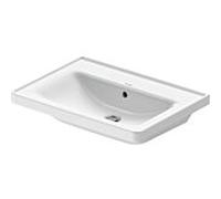 Duravit D-Neo lavabo pour meuble 23676500601 65cm, wondergliss blanc, sans trou pour robinet, avec trop-plein