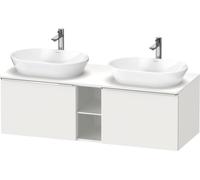 Duravit D-Neo lavabo sous plan suspendu (découpe côté contribuant), 1400x459x550mm, 2 tiroirs, 2 compartiments ouverts, avec poignée chrome, DE4950B10180000