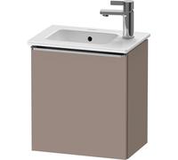 Duravit D-Neo lavabo suspendu, 410x440x274mm, 1 porte, charnières à droite, avec poignée acier inox brossé, DE4259R70430000