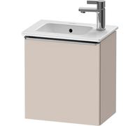 Duravit D-Neo lavabo suspendu, 410x440x274mm, 1 porte, charnières à droite, avec poignée acier inox brossé, DE4259R70910000