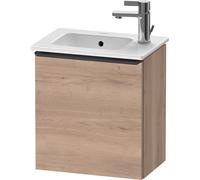Duravit D-Neo lavabo suspendu, 410x440x274mm, 1 portes, charnières à gauche, avec poignée diamant noir, DE4259LBD550000, Couleur: Décor chêne marbré