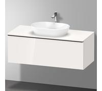 Duravit D-Neo, sous-lavabo en console suspendu, 1200x459x550mm, 1x tiroir, avec poignée noir diamant, DE49490BD220000, Couleur: Décor blanc brillant