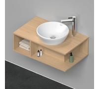 Duravit D-Neo Meuble sous-lavabo en console suspendu, Compact, 800x260x480mm, 1 compartiment ouvert sur le côté gauche, DE493803030, Couleur: Décor chêne naturel