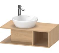 Duravit D-Neo Meuble sous-lavabo en console suspendu, Compact, 800x260x480mm, 1 compartiment ouvert sur le côté à droite, DE491803030, Couleur: Décor chêne naturel