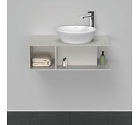 Duravit D-Neo Meuble sous-lavabo en console suspendu, Compact, 800x260x480mm, 1 compartiment ouvert sur le côté gauche, DE493800707, Couleur: DÃ©cor gris bÃ©ton mat