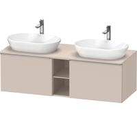 Duravit D-Neo Meuble sous-lavabo sur console suspendu (découpe côté contributif), 1400x459x550mm, 2 tiroirs, 2 compartiments ouverts, avec poignée acier inox brossé, DE4950B70910000