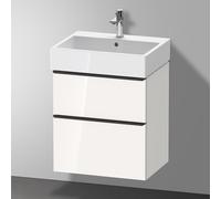Duravit D-Neo bâti-support lavabo suspendu, 584x625x442mm, 1 tiroir, avec poignée diamant noir, DE43710BD220000