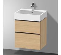 Duravit D-Neo bâti-support lavabo suspendu, 584x625x442mm, 1 tiroir, avec poignée diamant noir, DE43710BD300000