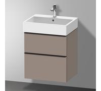 Duravit D-Neo bâti-support lavabo suspendu, 584x625x442mm, 1 tiroir, avec poignée diamant noir, DE43710BD430000, Couleur: Décor basalte mat