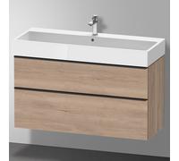 Duravit D-Neo bâti-support lavabo suspendu, 1184x625x442mm, 1 tiroir, avec poignée diamant noir, DE43750BD550000