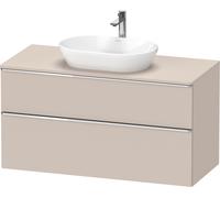Duravit D-Neo Meuble sous-vasque en console suspendu, 1200x664x550mm, 1 tiroir, avec poignée chrome, DE4969010910000, Couleur: DÃ©cor taupe mat