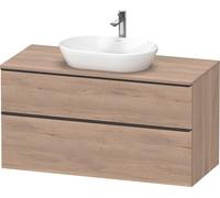 Duravit D-Neo Meuble sous-vasque sur console suspendu, 1200x664x550mm, 1 tiroir, avec poignée noir diamant, DE49690BD550000, Couleur: Décor chêne marbré