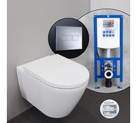 Duravit D-Neo Pack complet cuvette suspendue et bâti-support neeos,, 45770900A1+16601CR#SET,