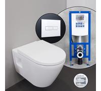 Duravit D-Neo Pack complet cuvette suspendue et bâti-support neeos,, 45780900A1+16601WH#SET,