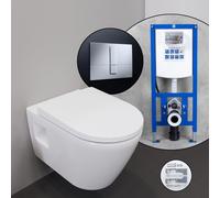 Duravit D-Neo Pack complet cuvette suspendue et bâti-support neeos,, 45780900A1+16791CR#SET,