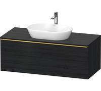 Duravit D-Neo, sous-lavabo en console suspendu, 1200x459x550mm, 1x tiroir, avec poignée or poli, DE4949034160000, Couleur: Décor chêne noir