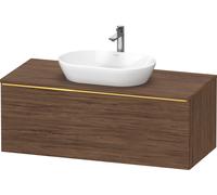 Duravit D-Neo, sous-lavabo en console suspendu, 1200x459x550mm, 1x tiroir, avec poignée or poli, DE4949034210000, Couleur: DÃ©cor noyer foncÃ©