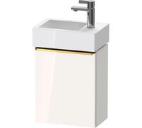Duravit D-Neo, sous-lavabo en console suspendu, 364x440x222mm, 1 porte, charnières à droite, avec poignée or poli, DE4218R34220000