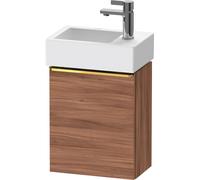 Duravit D-Neo, sous-lavabo en console suspendu, 364x440x222mm, 1 porte, charnières à droite, avec poignée or poli, DE4218R34790000