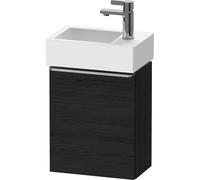 Duravit D-Neo, sous-lavabo en console suspendu, 364x440x222mm, 1 portes, charnières à droite, avec poignée acier inox brossé, DE4218R70160000, Couleur: Décor chêne noir mat
