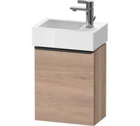 Duravit D-Neo, sous-lavabo en console suspendu, 364x440x222mm, 1 portes, charnières à gauche, avec poignée noir diamant, DE4218LBD550000, Couleur: Décor chêne marbré