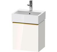 Duravit D-Neo, sous-lavabo en console suspendu, 434x440x322mm, 1 porte, charnières à gauche, avec poignée or poli, DE4217L34220000