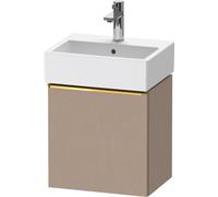 Duravit D-Neo, sous-lavabo en console suspendu, 434x440x322mm, 1 porte, charnières à gauche, avec poignée or poli, DE4217L34750000