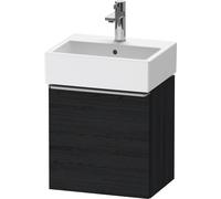 Duravit D-Neo, sous-lavabo en console suspendu, 434x440x322mm, 1 portes, charnières à droite, avec poignée acier inox brossé, DE4217R70160000, Couleur: Décor chêne noir mat