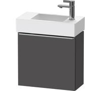 Duravit D-Neo, sous-lavabo en console suspendu, 484x440x222mm, 1 porte, charnières à droite, avec poignée acier inox brossé, DE4219R70490000