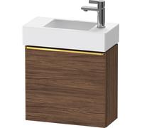 Duravit D-Neo, sous-lavabo en console suspendu, 484x440x222mm, 1 porte, charnières à gauche, avec poignée or poli, DE4219L34210000
