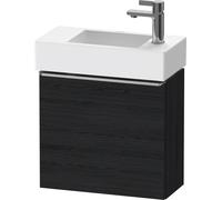 Duravit D-Neo, sous-lavabo en console suspendu, 484x440x222mm, 1 porte, charnières à gauche, avec poignée acier inox brossé, DE4219L70160000, Couleur: Décor chêne noir mat