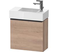 Duravit D-Neo, sous-lavabo en console suspendu, 484x440x222mm, 1 portes, charnières à gauche, avec poignée noir diamant, DE4219LBD550000, Couleur: Décor chêne marbré