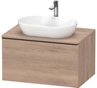 Duravit D-Neo, sous-lavabo en console suspendu, 800x459x550mm, 1x tiroir, avec poignée noir diamant, DE49470BD550000, Couleur: Décor chêne marbré