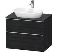 Duravit D-Neo, sous-lavabo en console suspendu, 800x664x550mm, 1x tiroir, 1x tiroir à barrettes, avec poignée acier inox brossé, DE4967070160000, Couleur: Décor chêne noir mat