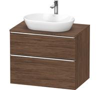 Duravit D-Neo, sous-lavabo en console suspendu, 800x664x550mm, 1x tiroir, 1x tiroir, avec poignée chrome, DE4967010210000, Couleur: Décor noyer foncé mat