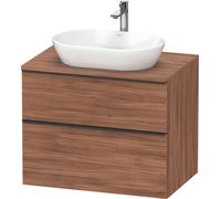 Duravit D-Neo, sous-lavabo en console suspendu, 800x664x550mm, 1x tiroir, 1x tiroir, avec poignée noir diamant, DE49670BD790000, Couleur: Décor noyer mat